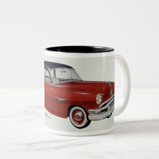 VINTAGE AUTO-ILLUSTRATION, PONTIAC CHIEFTAIN ZWEIFARBIGE TASSE (VorderseiteRechts)