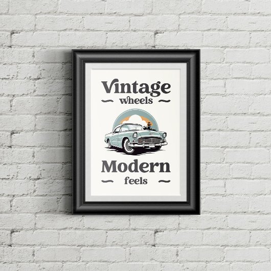 Vintage Auto in Retrofarben. Poster