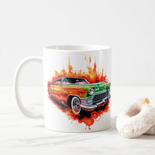 Vintage Auto Kaffeetasse (Mit Donut)