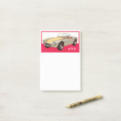 Vintage Auto kundenspezifische Monogramm Post-It-N Post-it Klebezettel (Auf Schreibtisch)