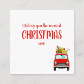 Vintage Auto mit Weihnachtsgeschenken Weihnachtska Begleitkarte (Rückseite)
