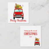 Vintage Auto mit Weihnachtsgeschenken Weihnachtska Begleitkarte (Vorne/Hinten)