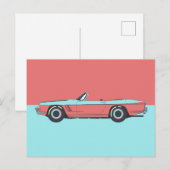 Vintage Auto Pastellfarbe Postkarte (Vorne/Hinten)