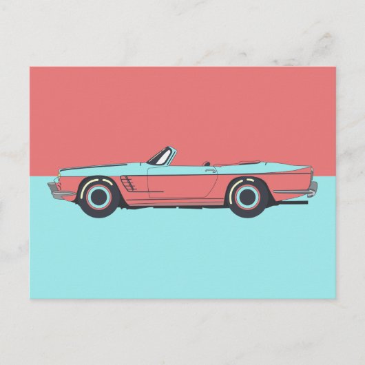 Vintage Auto Pastellfarbe Postkarte (Vorderseite)