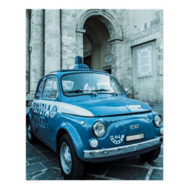 Vintage Auto Perfektes Poster | Fiat 500 | Polizei