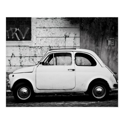 Vintage Auto Perfektes Poster | Fiat 500 | Rom (Vorderseite)