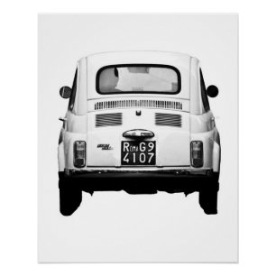 Vintage-Auto Perfektes Poster Fiat 500 Rom Ita