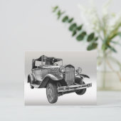 Vintage-Auto Postkarte (Stehend Vorderseite)