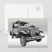 Vintage-Auto Postkarte (Vorne/Hinten)