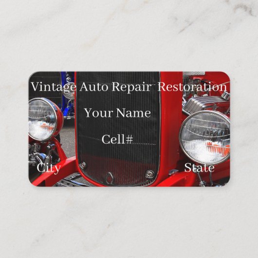 Vintage Auto Repair & Restoration Visitenkarte (Vorderseite)