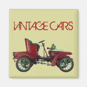 VINTAGE-AUTO RESTAURIERUNG AUTOMOTIVE Grün Rot Magnet