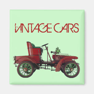 VINTAGE-AUTO RESTAURIERUNG AUTOMOTIVE Grün Rot Magnet