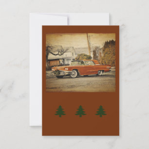 Vintage-Auto T-Bird-Feiertags-Grußkarte Karte