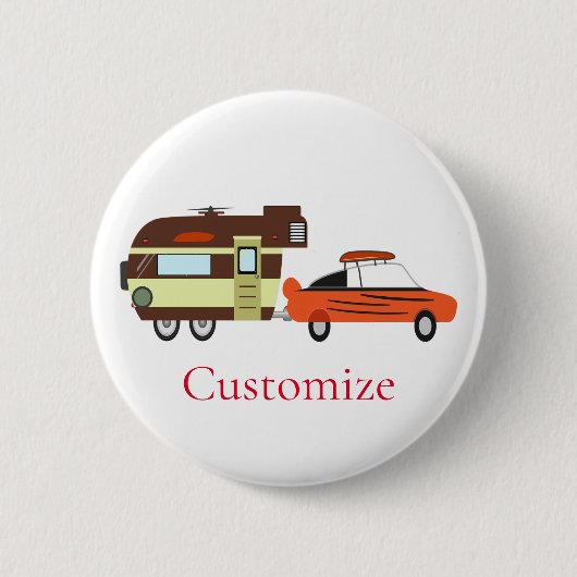 Vintage Auto und Camper Thunder_Cove Button (Vorderseite)