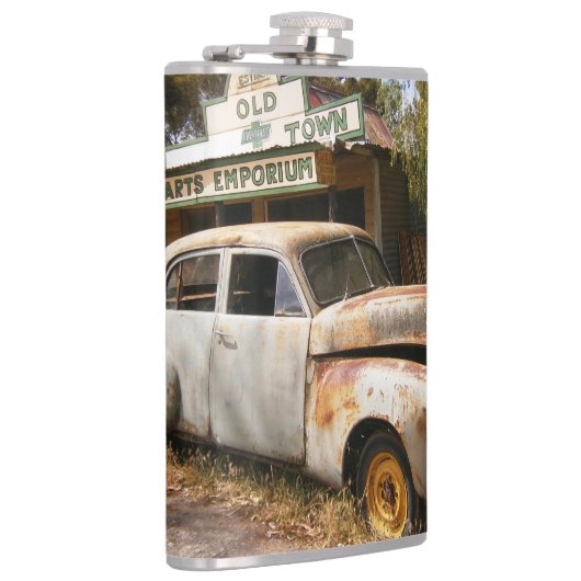 Vintage Auto und Garage, Hüftkolben Flachmann (Rechts)