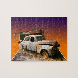 Vintage-Auto-und-Garagen-Popout-Kunst, Puzzle