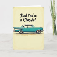 Vintage-Auto-Vater-Tributkarte