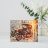 Vintage-Auto von 1903 Collage Postkarte (Stehend Vorderseite)