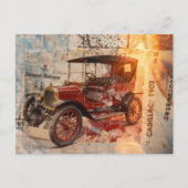 Vintage-Auto von 1903 Collage Postkarte (Vorderseite)