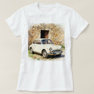 Vintage Auto vor Steinbau T-Shirt