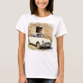 Vintage Auto vor Steinbau T-Shirt (Vorderseite)