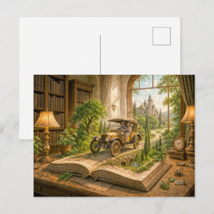 Vintage Autofahrten von Storybook Seite Feiertagspostkarte