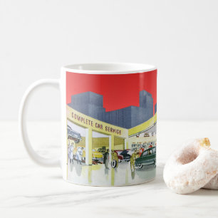 Vintage-Autommechaniker Kompletter Autoservice Gar Kaffeetasse