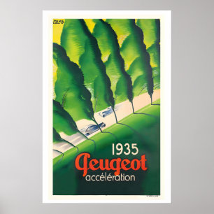 Vintage-Automobil-Rennsport-Art-Déco-Plakat Poster