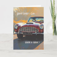 Vintage-Automobil-Vatertagskarte
