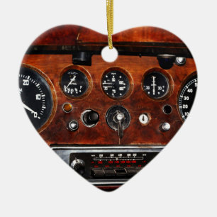 Vintage-Autoradio und -Instrumente Keramikornament