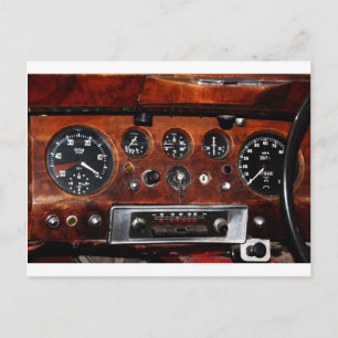 Vintage-Autoradio und -Instrumente Postkarte