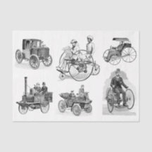 Vintage-Autoreifen-Erfindungen Decoupage Collage