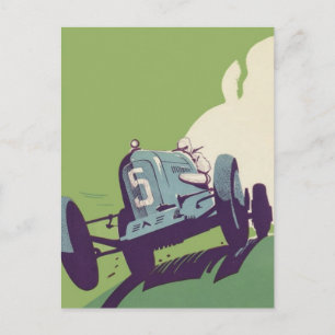 Vintage-Autorennen Postkarte