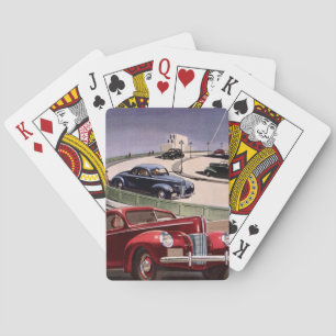 Vintage-Autos, Klassische-Limousinen-Straßen-Trip  Spielkarten