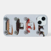 VINTAGE-AUTOS MONOGRAMM iPhone 15 HÜLLE (Rückseite (Horizontal))