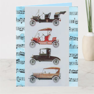 VINTAGE-AUTOS MUSIKALISCHER VATERTAG KARTE