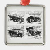 Vintage Autos Silbernes Ornament (Vorne)