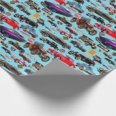 Vintage Autos und Schilder Geschenkpapier (Ecke)