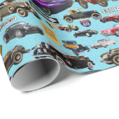Vintage Autos und Zeichen Geschenkpapier (Rolleneckpunkt)