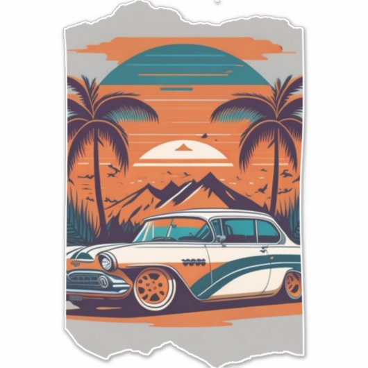 Vintage-Autoträume Aufkleber (Vorderseite)