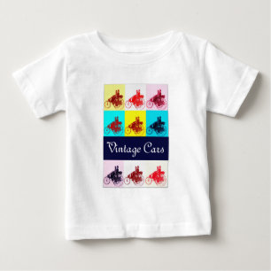 Vintage-Autotreffen Pop-Art Baby T-shirt