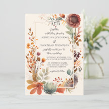 Vintage Autumn Floral Ivory Boho Fall Wedding