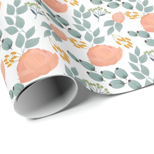 Vintage Autumn Flowers Geschenkpapier (Rolleneckpunkt)