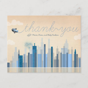 Vintage-Aviation-Baby-Shower-Dankeskarten Dankeskarte