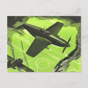 Vintage Aviation Flugzeug Farb-Kunst Postkarte
