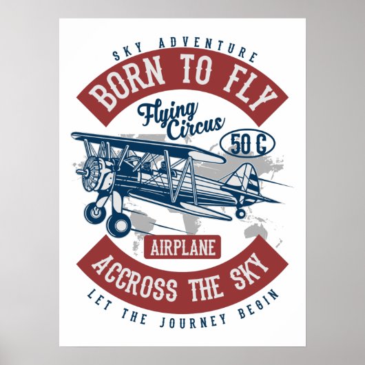Vintage Aviation Flugzeugfarbe Poster (Vorne)