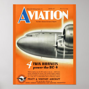 Vintage Aviation Magazine Flugzeug-Cover-Kunstprin Poster