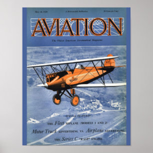 Vintage Aviation Magazine Flugzeug-Cover-Kunstprin Poster