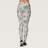 Vintage Aviation Passport Stamp Pattern (1) Leggings (Rückseite)