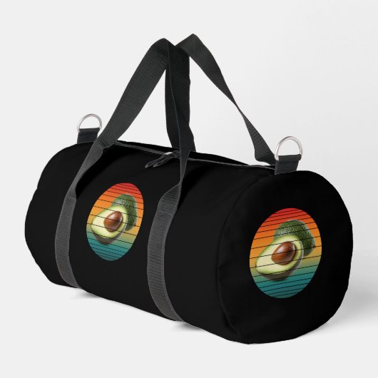 Vintage-Avocado-Frucht vegetarisches Essen Duffle Bag (Linke Seite)